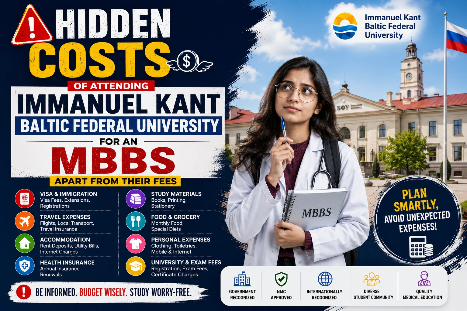 Hidden Costs of Attending Immanuel Kant Baltic Federal University for An MBBS Apart From Their Fees